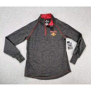 Iowa State Cyclones 1/4 Zip Pullover Women Size MEDIUM Colosseum Jacket Gray